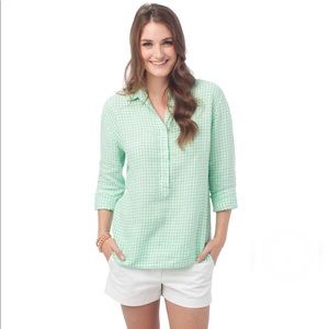 SOUTHERN TIDE HADLEY POPOVER IN STARBOARD GINGHAM